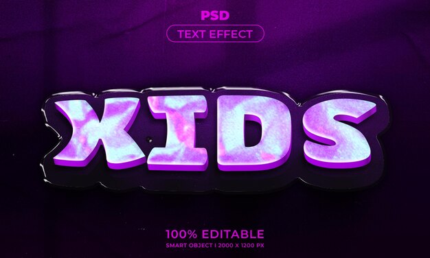 PSD 3d редактируемый стиль текстового эффекта с фоном