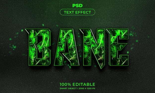 3d editable text effect style with background