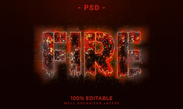 PSD 3d editable text effect style with background