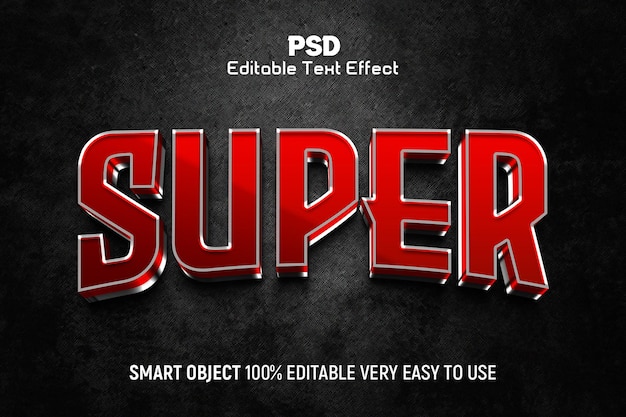 3D Editable Text Effect style