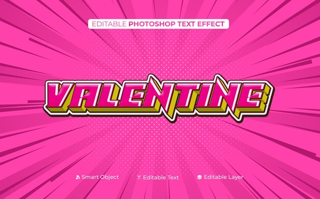 3D Editable Text Effect Valentine in y2k style