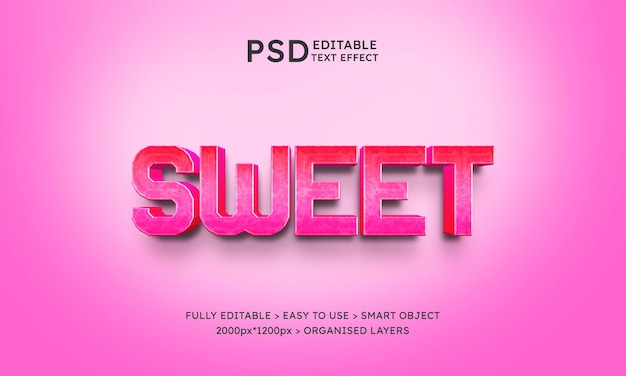 PSD 3d editable text effect