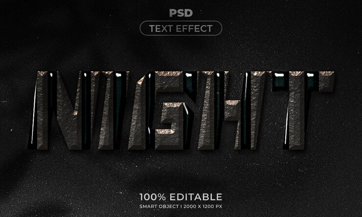 PSD 3d editable text and logo effect style mockup with dark abstract background