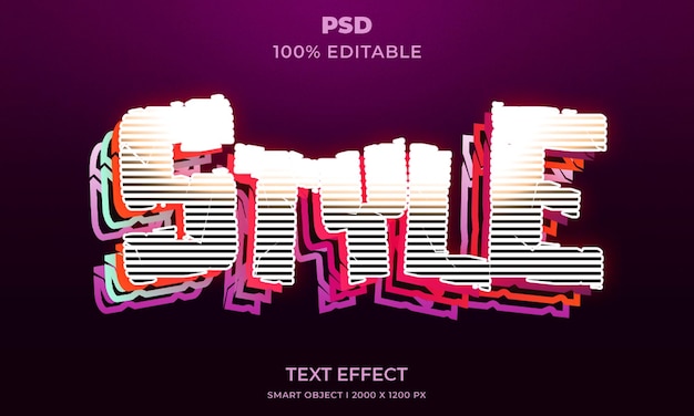 PSD testo modificabile 3d e mockup in stile effetto logo con sfondo astratto scuro