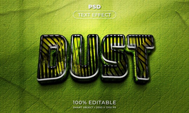 PSD testo modificabile 3d e mockup in stile effetto logo con sfondo astratto scuro