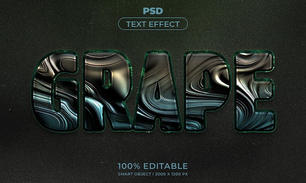 PSD testo modificabile 3d e mockup in stile effetto logo con sfondo astratto scuro