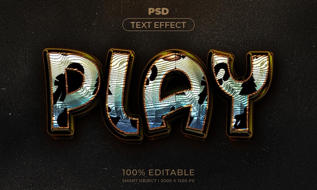 PSD testo modificabile 3d e mockup in stile effetto logo con sfondo astratto scuro