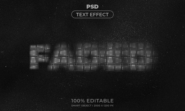 PSD testo modificabile 3d e mockup in stile effetto logo con sfondo astratto scuro