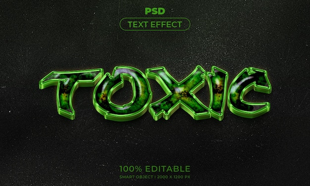 PSD testo modificabile 3d e mockup in stile effetto logo con sfondo astratto scuro