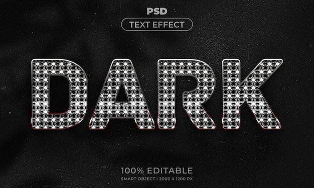 3d editable text and logo effect style mockup with dark abstract background