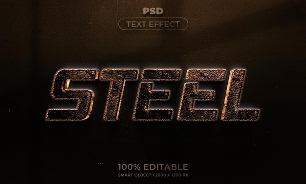 Testo modificabile 3d e mockup in stile effetto logo con sfondo astratto scuro