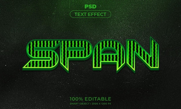 PSD testo modificabile 3d e mockup in stile effetto logo con sfondo astratto scuro