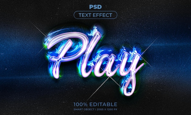 PSD testo modificabile 3d e mockup in stile effetto logo con sfondo astratto scuro