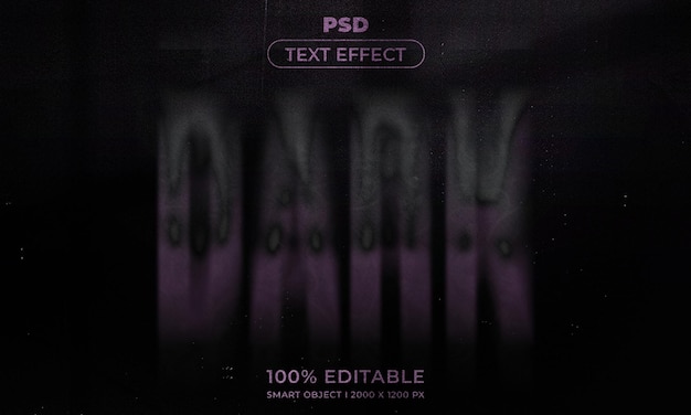 PSD testo modificabile 3d e mockup in stile effetto logo con sfondo astratto scuro