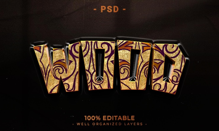 PSD 3d editable text and logo effect style mockup with dark abstract background