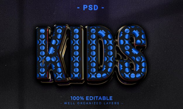 PSD 3d editable text and logo effect style mockup with dark abstract background