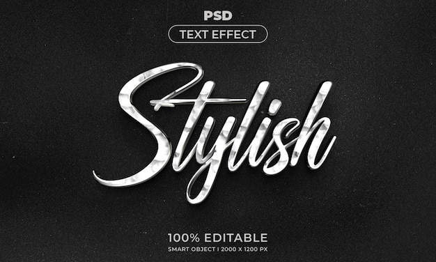 PSD testo modificabile 3d e mockup in stile effetto logo con sfondo astratto scuro