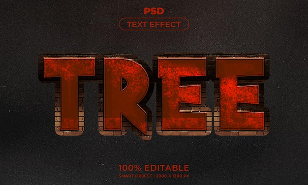 PSD testo modificabile 3d e mockup in stile effetto logo con sfondo astratto scuro