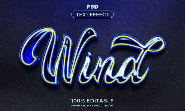 PSD 3d editable text and logo effect style mockup with dark abstract background