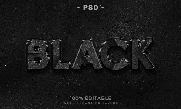 PSD testo modificabile 3d e mockup in stile effetto logo con sfondo astratto scuro