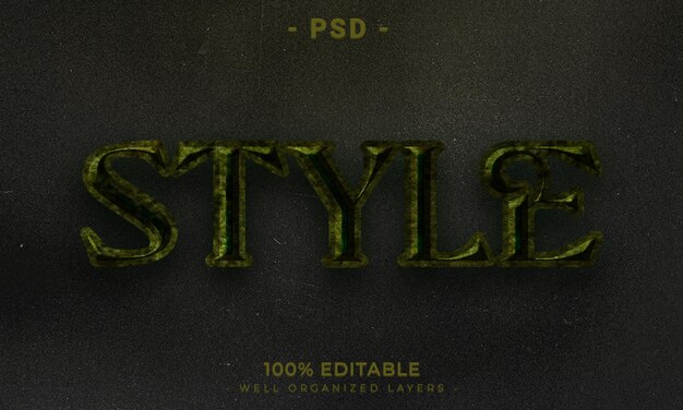 PSD 3d editable text and logo effect style mockup with dark abstract background