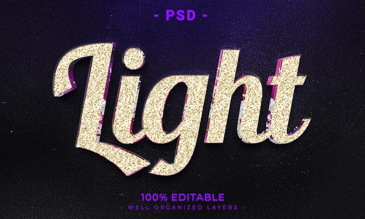 PSD 3d editable text and logo effect style mockup with dark abstract background