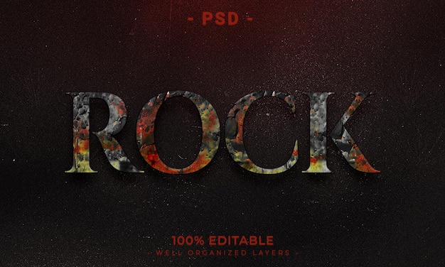 PSD testo modificabile 3d e mockup in stile effetto logo con sfondo astratto scuro