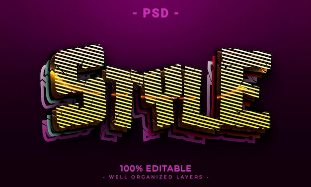 PSD 3d editable text and logo effect style mockup with dark abstract background