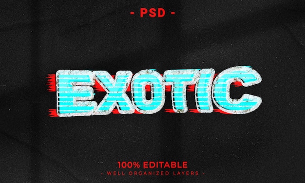 PSD testo modificabile 3d e mockup in stile effetto logo con sfondo astratto scuro