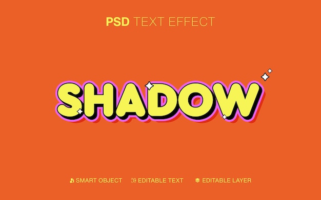 3d editable text shadow orange and yellow text effect
