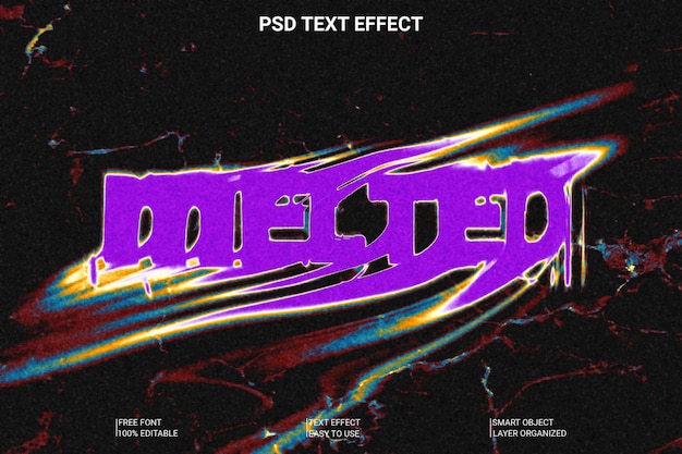 PSD 3d editable text style effect