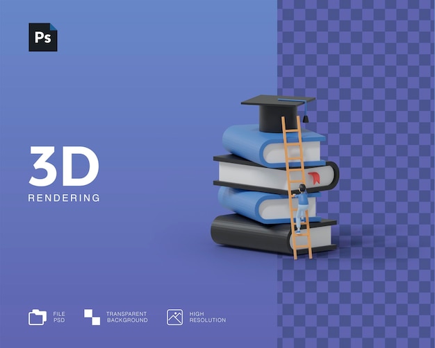 PSD 3d education illustration