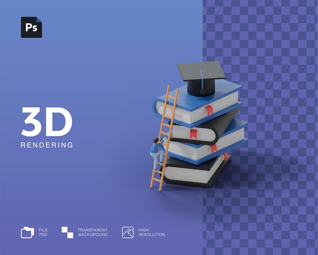 PSD 3d education illustration