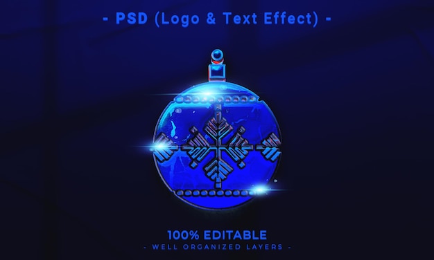 PSD 3d edytowalne logo i makieta stylu efektu tekstowego z ciemnym abstrakcyjnym tłem