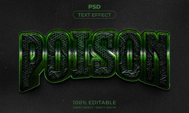 PSD 3d edytowalny styl efektu tekstowego z tłem