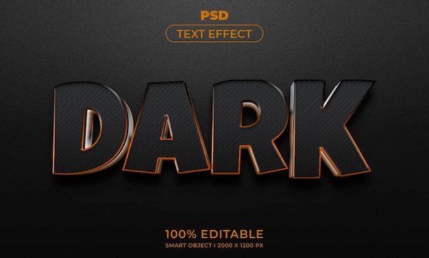 3d edytowalny tekst i makieta stylu efektu logo z ciemnym abstrakcyjnym tłem