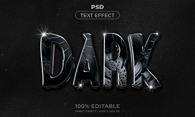 PSD 3d edytowalny tekst i makieta stylu efektu logo z ciemnym abstrakcyjnym tłem