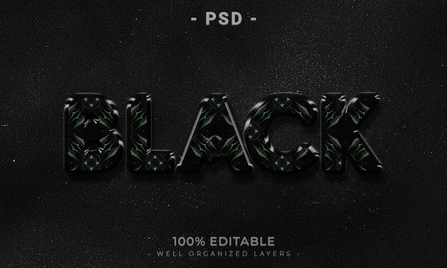 PSD 3d edytowalny tekst i makieta stylu efektu logo z ciemnym abstrakcyjnym tłem