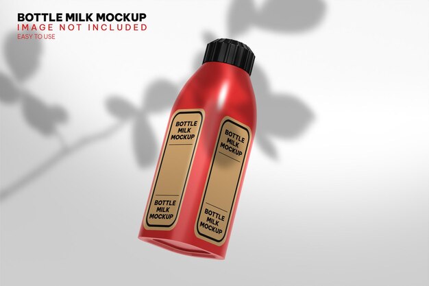 PSD 3d eenvoudig model fles melk mockup