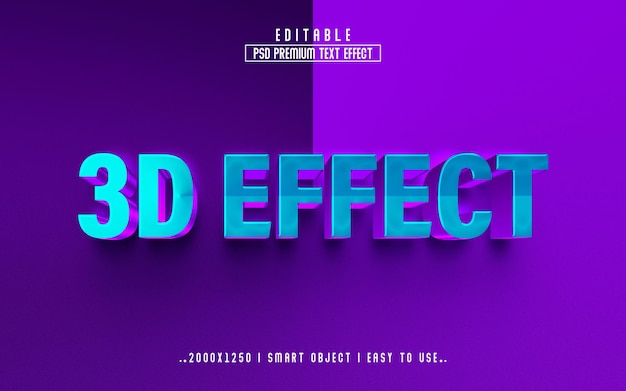 3d effect 3d editable text effect premium psd with background