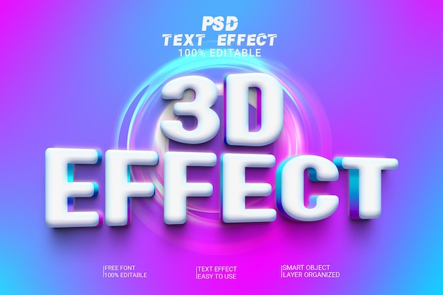 3d 효과 텍스트 스타일 효과 Psd 파일