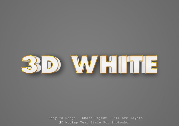 3d effect van de witte tekststijl