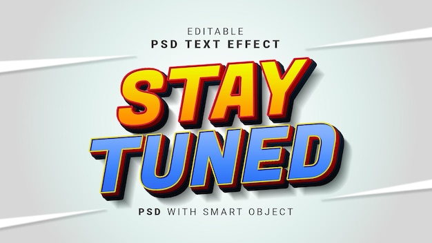 3D-effekt för texten ”Stay tuned”