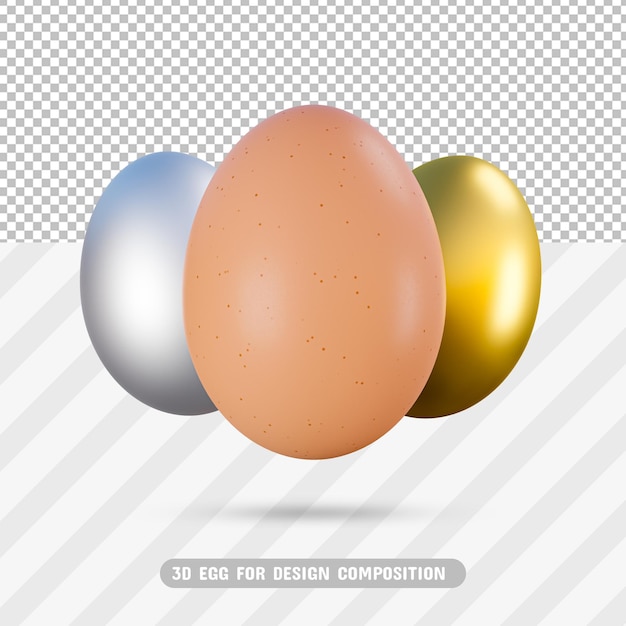 3d egg pack in 3d rendering isolated