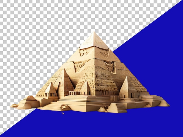 PSD 3d egypt giza pyramid on transparent background