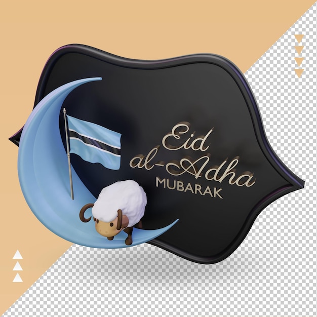 PSD 3d eid al adha botswana vlag rendering juiste weergave