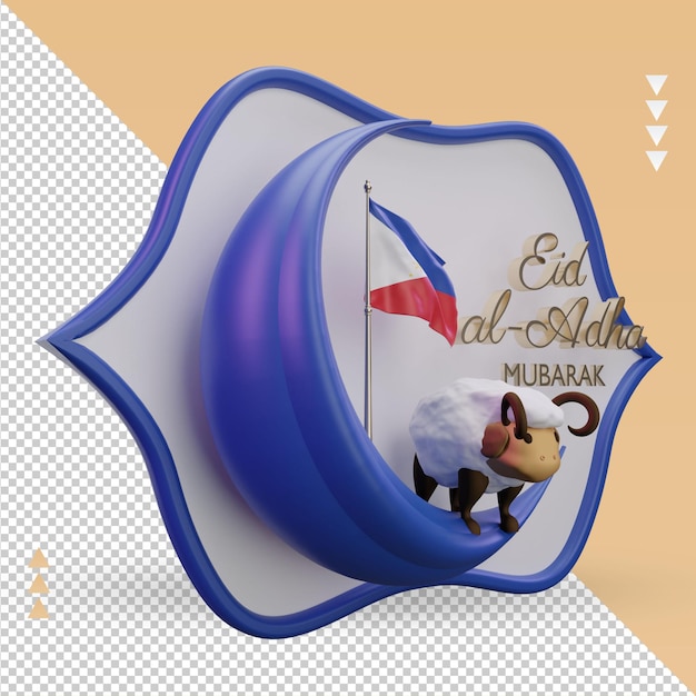 3d eid al adha filipijnen vlag rendering linker weergave