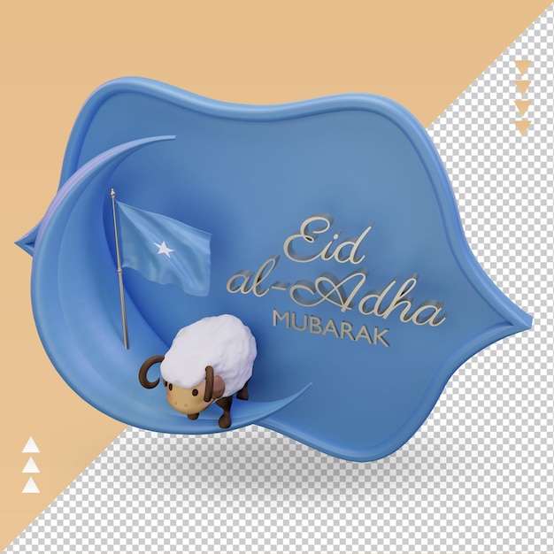 PSD 3d eid al adha flaga somalii renderująca prawy widok