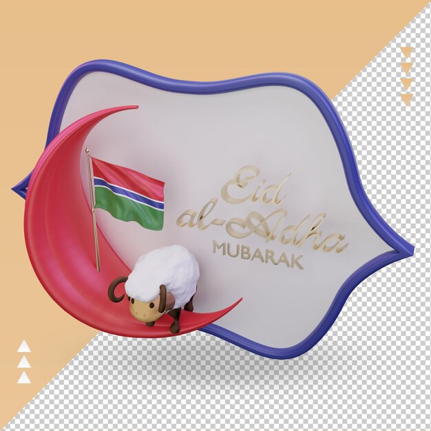 PSD 3d eid al adha gambia vlag rendering juiste weergave