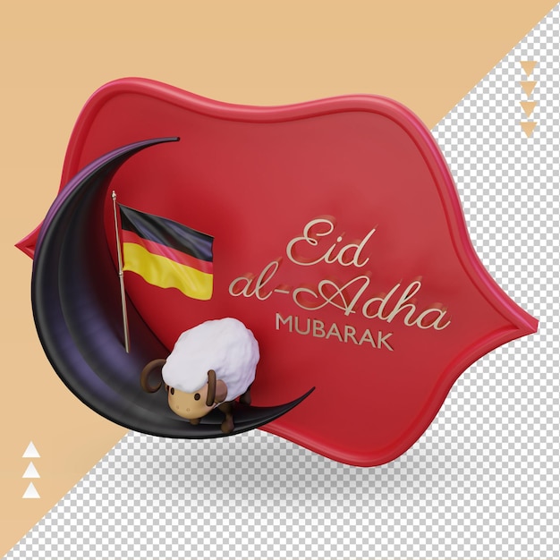 3d Eid Al Adha Niemcy Flaga Renderowania Prawy Widok